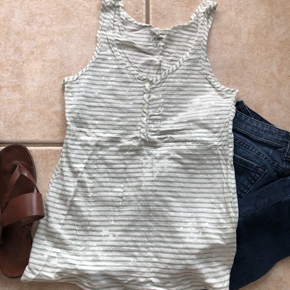 NWOT Old Navy Striped Sequin Tank